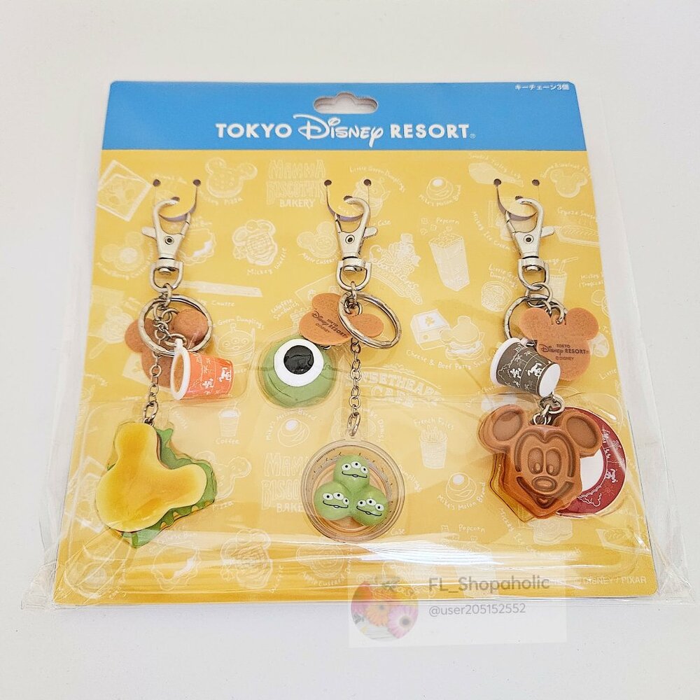 *TOKYO JAPAN* Disney Resort Mickey Waffle Bag Charm Snacks Food Keychains - NEW!